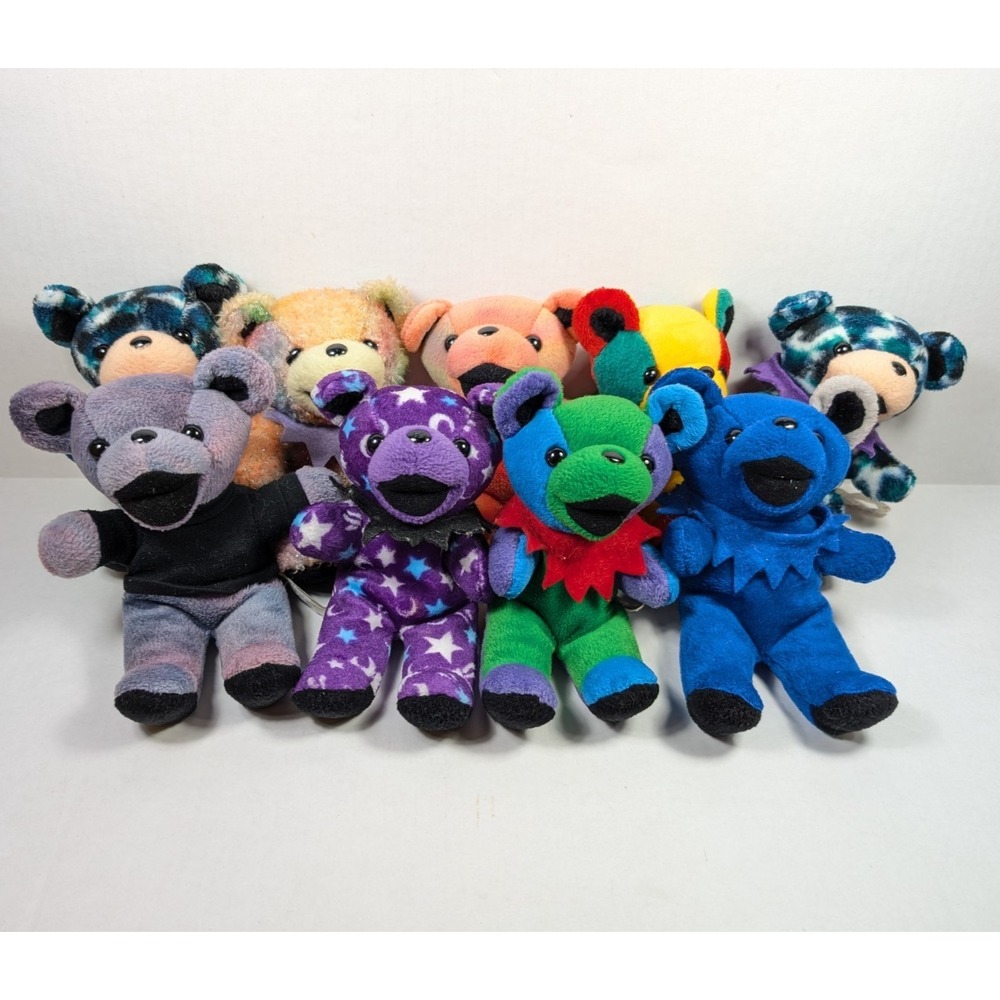 Vintage Grateful Dead Bear Plush Lot of 9 Liquid Blue Teddy Ripple Irie Franklin